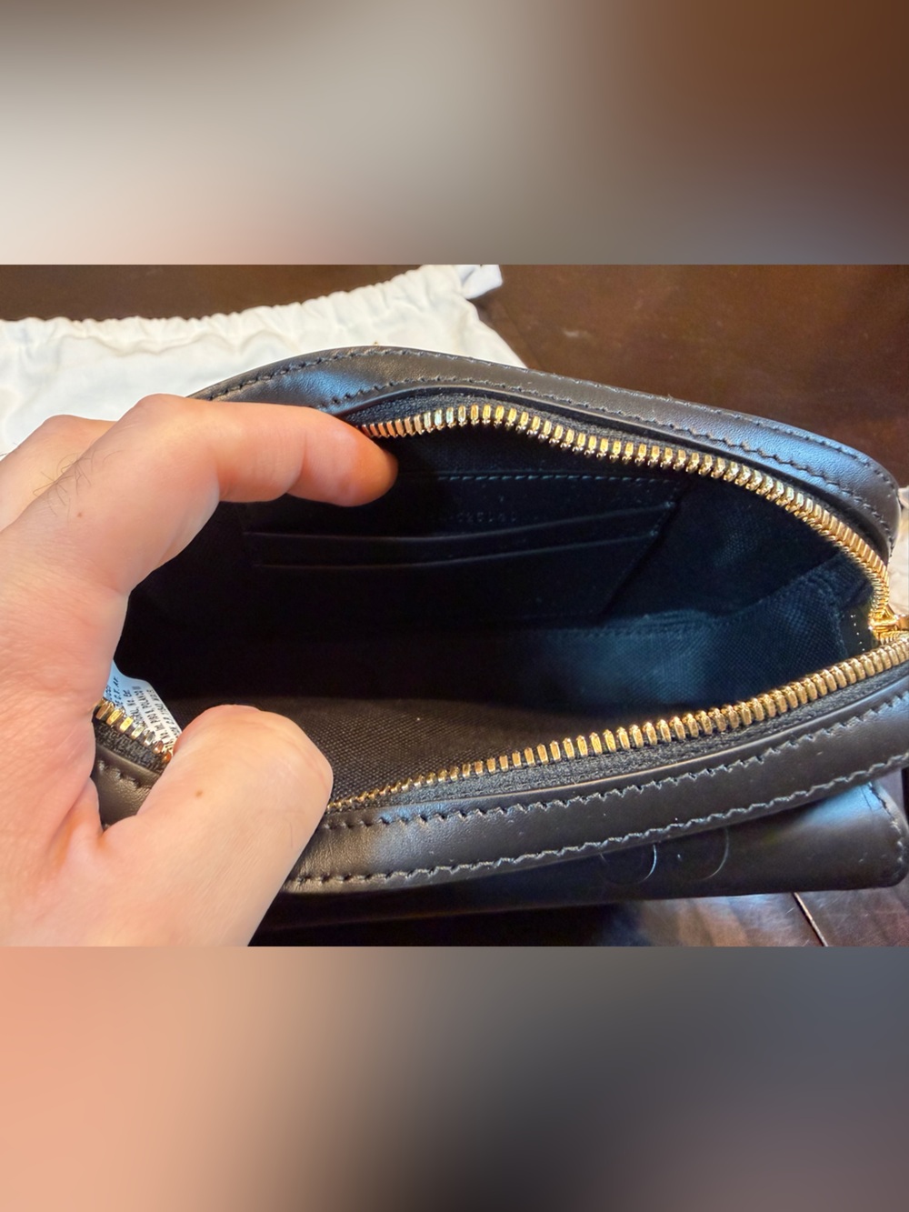 New Authentic Gucci GG Supreme Logo Shoulder Bag Black Leather - Picture 14 of 15